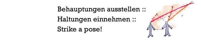 austellungslogo, titel und grafik zu strike a pose!