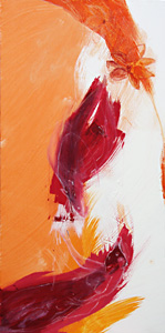 malerei von mesaoo wrede; "fliegen und träumen", acryl auf leinwand, 50x100 cm, 2007